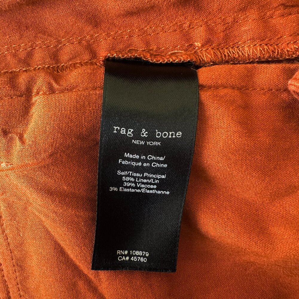 Rag & Bone Rust Linen Shorts - Picture 12 of 13